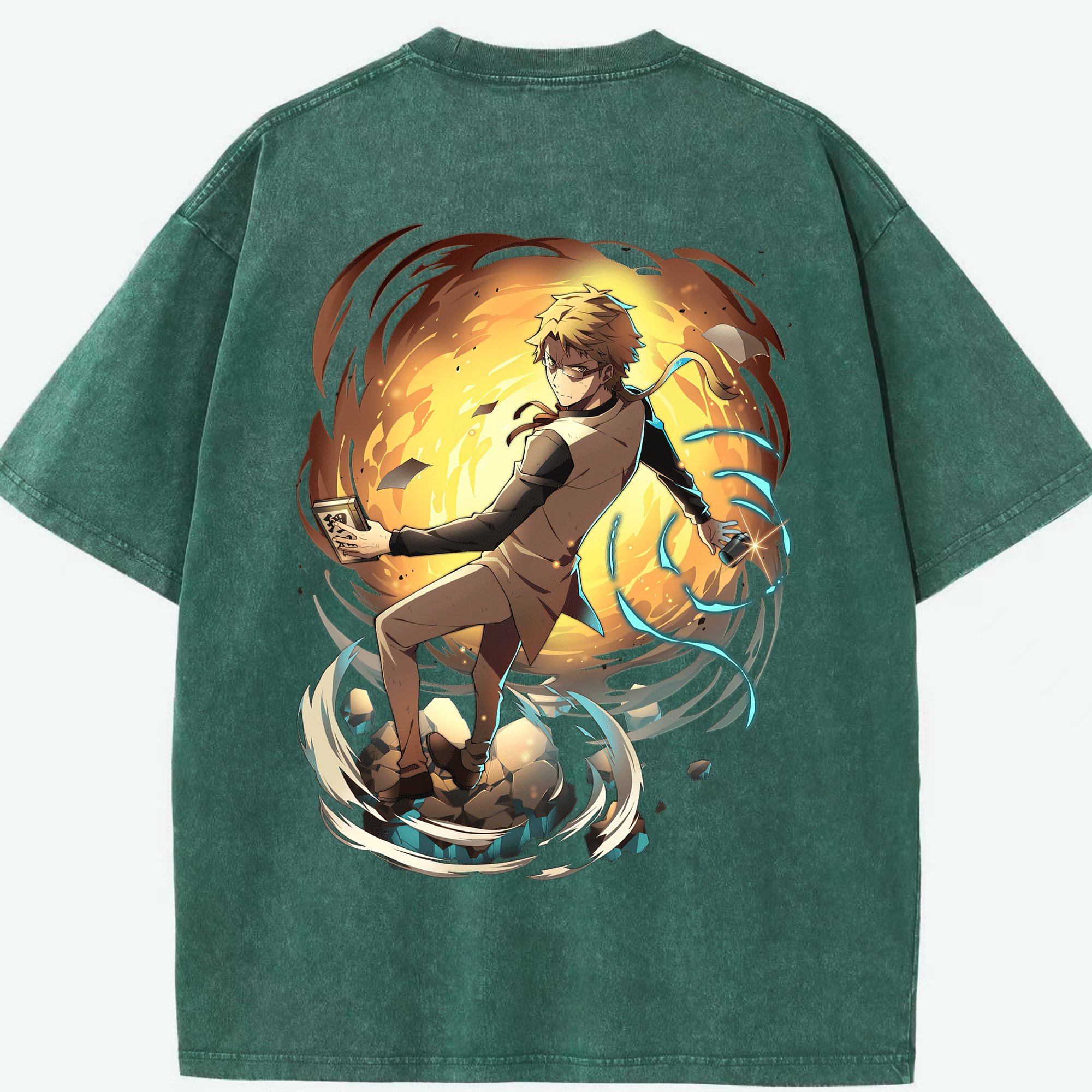 （画像用） 文豪ストレイドッグス Bungo Stray Dogs 綿100% ヴィンテージ風 半袖Tシャツ（背面プリント）